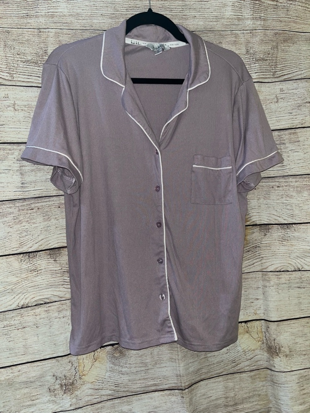 🤎3/$10 Nicole Miller Lavender Mauve Short-Sleeve Pajama Top & Short Set Size XL - Picture 3 of 10